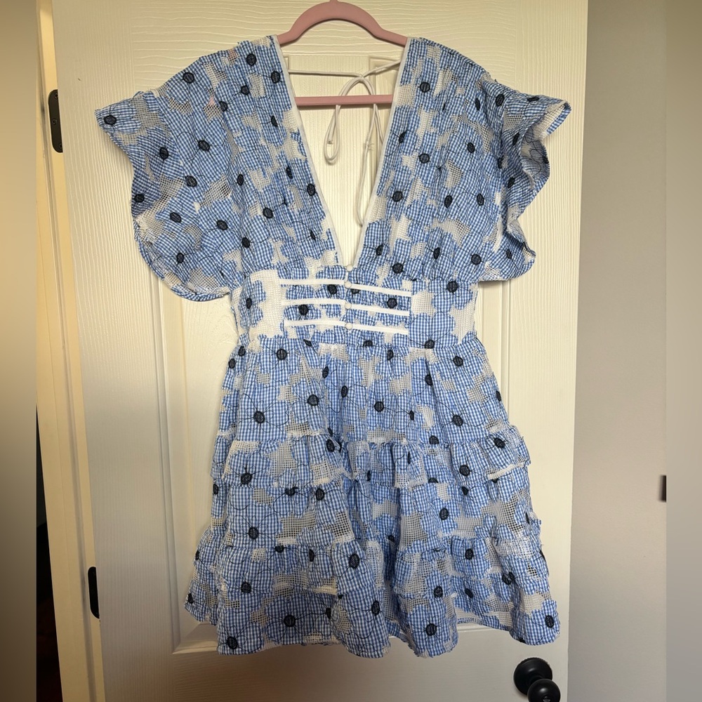 Buddy Love Blue and White Floral Mini Dress